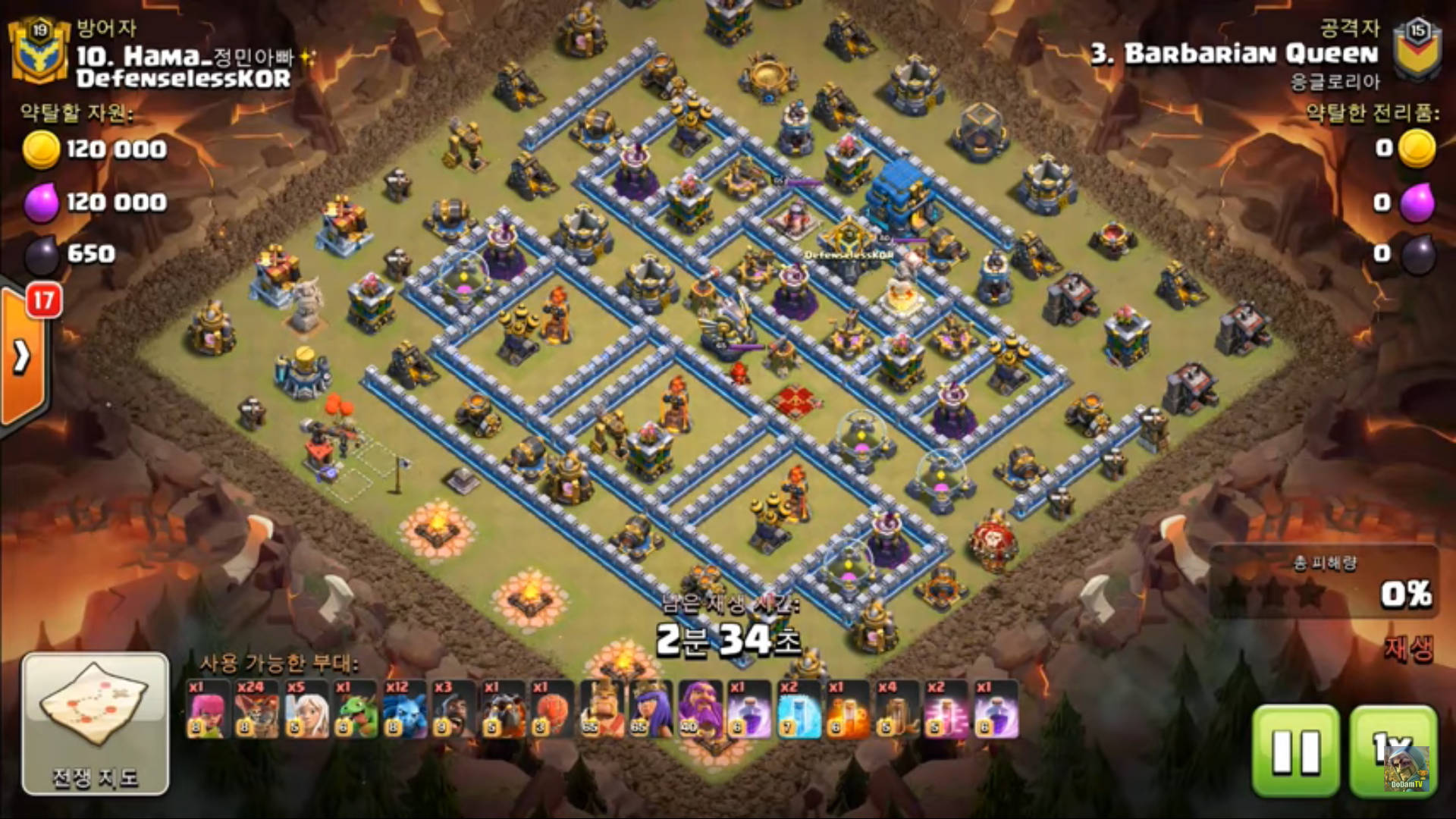 Base #10: Three Inferno Island TH12 Anti-3 Star Base - Clash Three Star